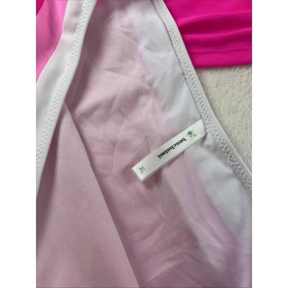 Beachsissi Hot‎ Pink Bandeau Tankini Set NWT Two Piece Swimsuit Colorblock XL